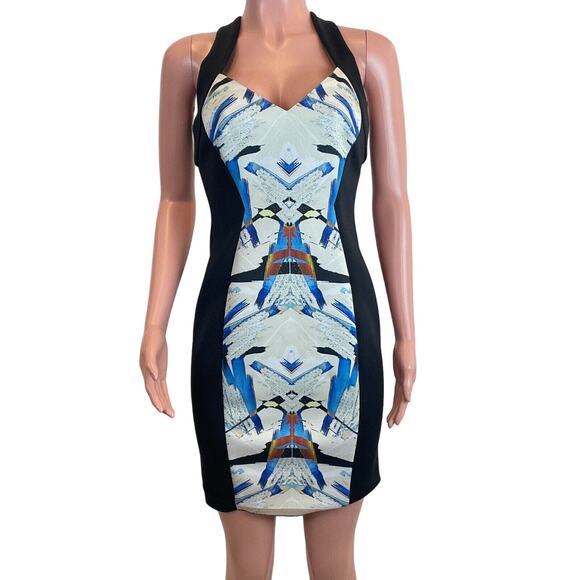 Sachin + Babi Alya Dress Size 6 Kaleidoscope Print Neoprene Mini Bodycon Retro - Picture 3 of 13